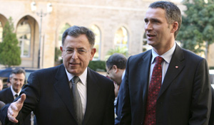 Prime Minister Siniora and Prime Minister Stoltenberg. Photo:
Scanpix