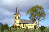 Vågan church in
Kabelvåg/Photo: Kirkens informasjonstjeneste