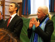 Milj&oslash;vernminister
Helen Bj&oslash;rn&oslash;y og statsminister Jens Stoltenberg lanserte i dag regjeringens
klimakampanje. Foto: Milj&oslash;verndepartementet.