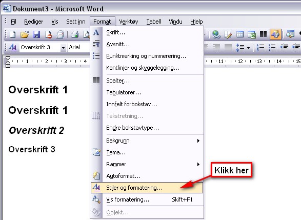 overskrifter/nummerert1 - Copyright: brukersenter@hist.no