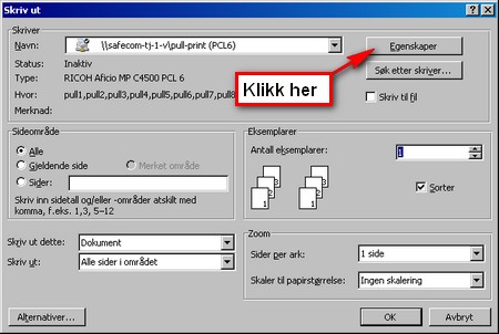 Hefte01 - velg egenskaper for skriver