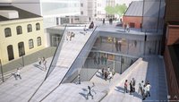 Illustrasjon av HiSTs fremtidige undervisningsbygg i E.C. Dahlskvartalet