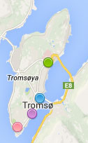 Kart over Troms&oslash;