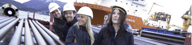 Petroleumsstudenter på Vestbase i Kristiansund