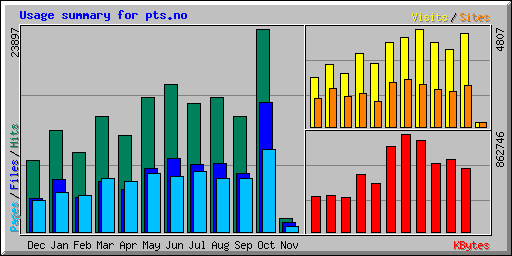Usage summary for pts.no